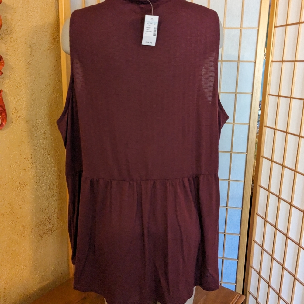Maurice's, NEW, cranberry sleeveless top, sz 3X, NWTS.  FINAL PRICE DROP… - Picture 6 of 8